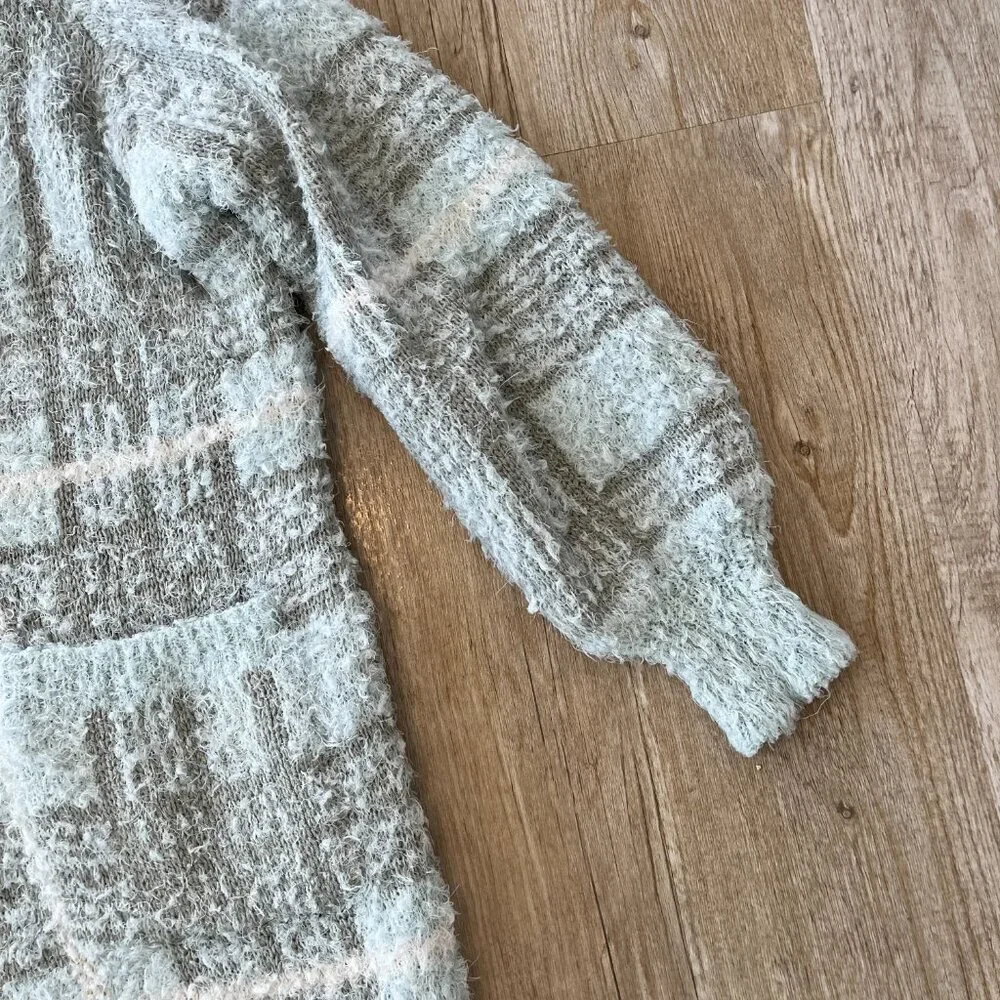 Womens Fashion Nova Blue Plaid Sweater Cardigan - S - Picture 4 of 8